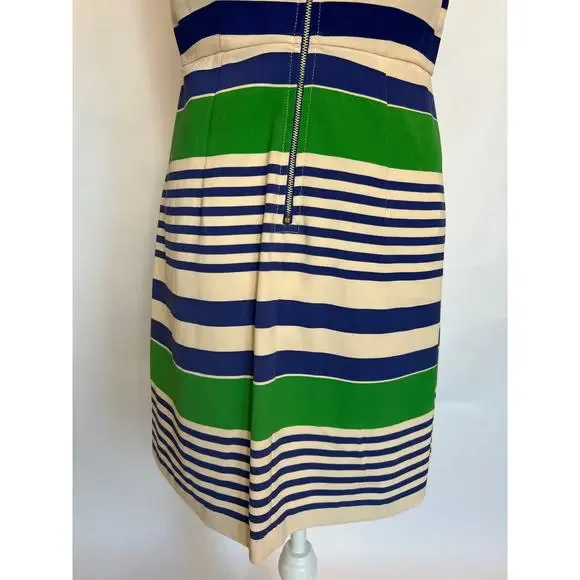 Esley | Blue/Green Striped Shift Dress | Medium - Picture 12 of 13